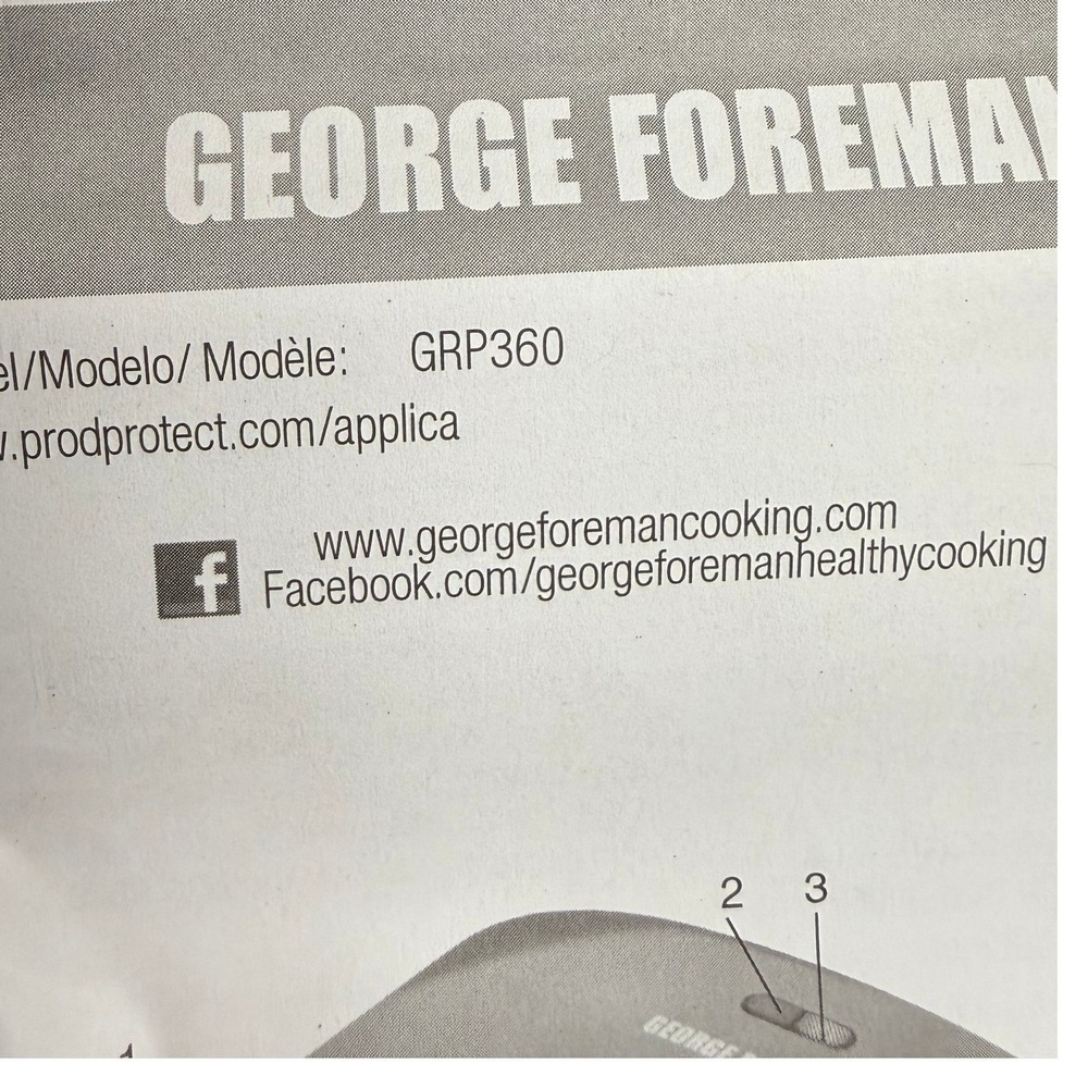 George Foreman GRP360 Electric Grill 4-Serving Red Excellent Removable Plates - Picture 8 of 13